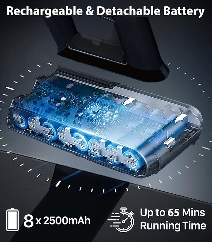 V12 Cordless Vacuum Cleaner 400W 65Mins Cordless Stick Vacuum Powerful Suction LED Touch Display Rechargeable Wireless Handheld Lightweight Vacuum for Home Hard Floors Carpet Car Pet Hair