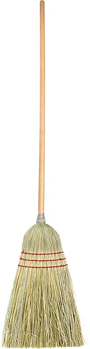 Carlisle FoodService Products 4134967 Corn Blend Warehouse Broom Straw with Wood Handle 10 Bristle Trim 55 Length Natural (Case of 12)