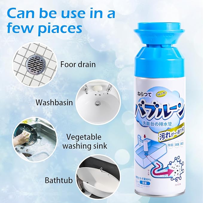 Foaming Drain CleanerDrain Clog Remover – Sink Cleaner and DeodorizerFoaming Cleaners for Kitchen Sinks Shower DrainsTubs(2pcs)