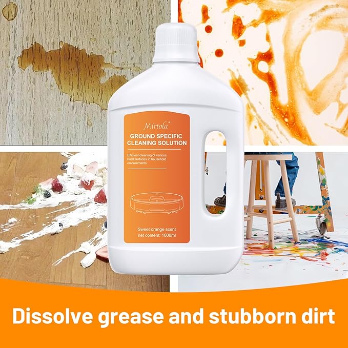 Sweet Orange Scent Floor Cleaning Solution Compatible with Dreame Cleaning Solution Floor Cleaner for Hardwood Tile Hardfloor Compatible Robot Vacuums with Mopping and Wet Dry Vacuum (2 bottles)