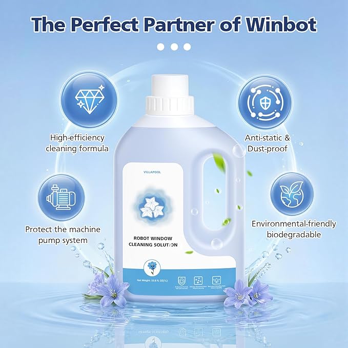 Window Cleaning Solution Compatible with ECOVACS Winbot W2 PRO OMNI/ W2 OMNI/ W2 PRO/ W1 PRO/WINBOT MINI1L