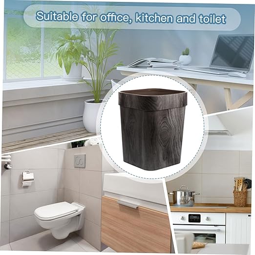 Plastic Household Trash Can with Pressing Ring Non-Slip Bottom Garbage Bin for Bedroom and Dining Room Smooth Surface Wastebasket for Rubbish Storage and Home Use