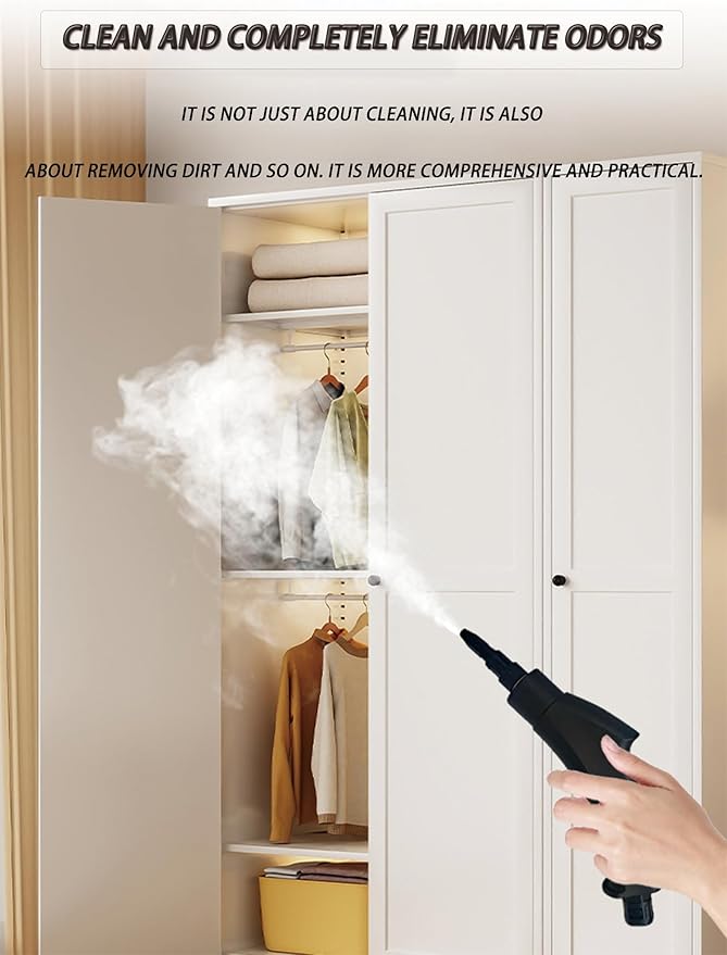Steam Carpet Cleaning Machine with 1000ml Capacity and 11 AccessoriesIntelligent Anti-Burn-Dry Function for CarpetBathroom and Windows