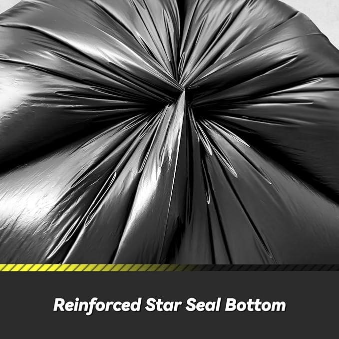 100 Count 55-60 Gallon Trash Bags Sturdy &amp Tear-Resistant Commercial Can Liners 55 Gallon Large Garbage Bags Large Black Trash Bags for Commercial Lawn and Leaf Bags