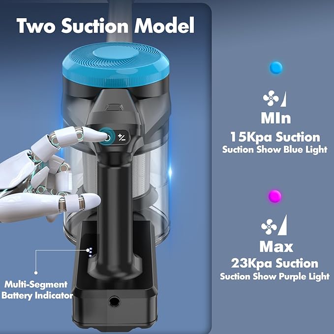 HAUSMEISTER VoltVac Go Cordless Vacuum Cleaner for Home Pet Hair 30000PA for Carpets Hard Floors 50Min Portable Handheld Rechargeable Vacuum 2 HEPA Filters Lightweight