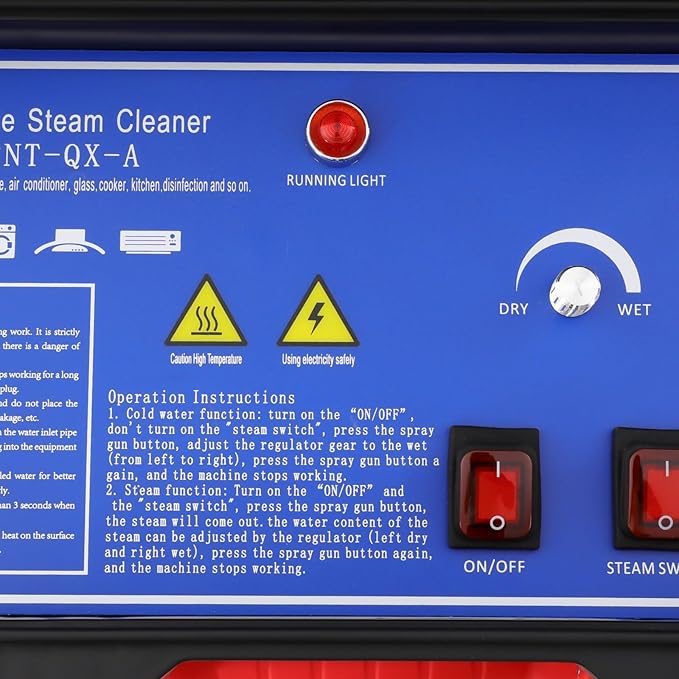 Handheld Steam Cleaner Commercial High Pressure Steam Cleaner Electric Steam Cleaning Machine 110V 1700W 3-5Bar for Car Floor Furniture Kitchen Bathroom