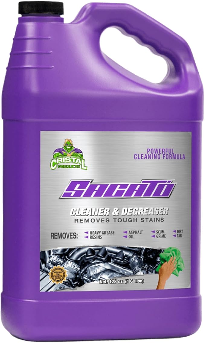 SACATO Degreaser Cleaner Heavy Duty – Commercial Degreaser for Garage Floor Engine Driveway &amp Tools – Heavy Duty Cleaner Concentrate for Car Kitchen Washer – Strongest Desengrasante Gallon