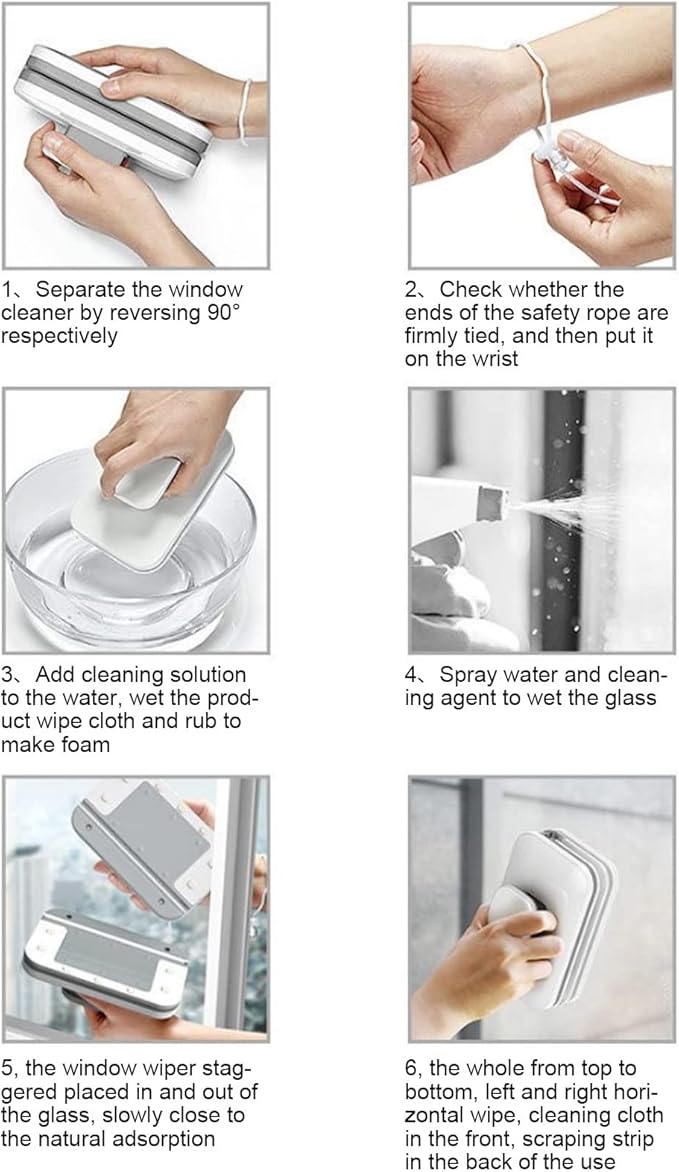 Magnetic Window Wiper CleanerDouble Sided Glass WiperGlass Cleaner Wiper Cleaning Tools Windows for High-Rise and Car Glazed Windows