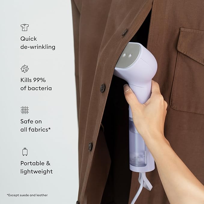Steamery Handheld Clothes Steamer Cirrus X 1200W Steam Output 20g/min Heat up in 20 Seconds Portable Minimalistic Scandinavian design Purple