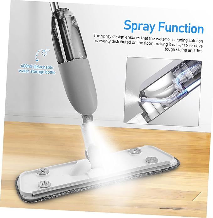 Wet Dry Mop with Water Tank Flat Rotatable Design Replacement Pads Included for Hardwood Tile Laminate Floor Cleaning