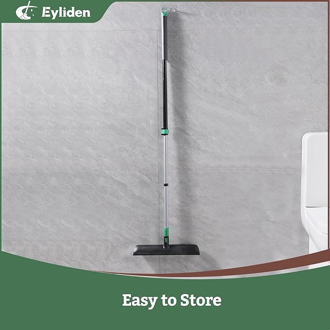 Eyliden X-Large Floor Scrub Brush 2 in 1 Scrape Brushes with Rubber Squeegee | 55.3 Long Handle 15 Wide Stiff Bristle Head | Floor Scrubber for Deck Kitchen Shower Bathroom Tub Tile Patio Wall