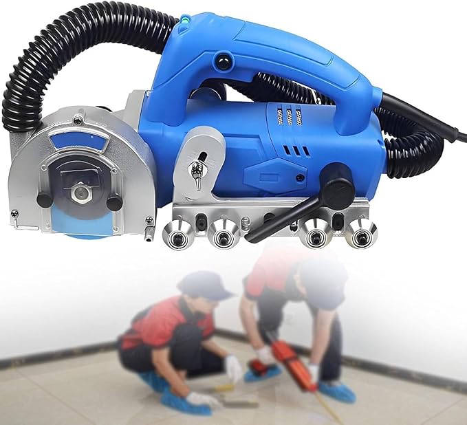 1200w Electric Grout Removal Tool - 9000rpm Tile Grout Remover Machine Portable Self-Vacuuming for Floor Projects Efficient Tile Seam Cleaning A