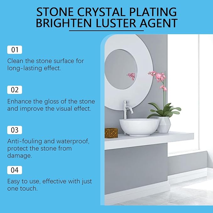 Stone Crystal Coating Agent - Kitchen Quartz &amp Tile Scratch Repair Stain Cleaner And Shine Enhancer(2PCS)
