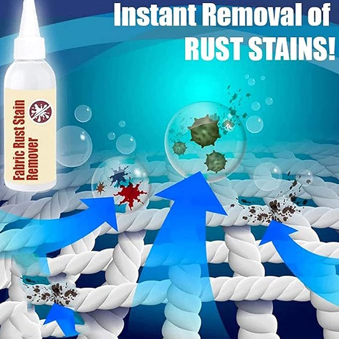 2Pcs 100ml Emergency Stain Rescue Stain Remover Fabric Rust Stain Remover Strong Clothes Rust Remover Quick Dirt Spot Stain Rust Yellow Remover Clothing Cleansing Agent Tools