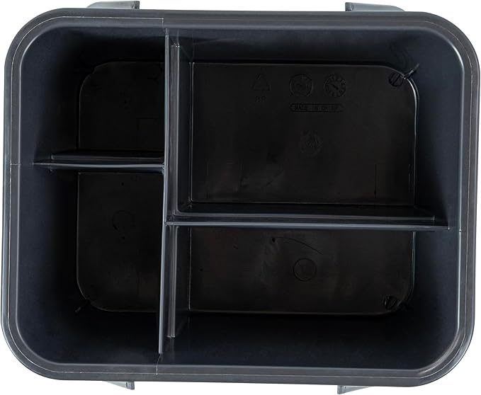 Restaurantware-Clean Tek Professional Cleaning Caddy 1 Cleaning Supply Caddy With Handle - 4 Compartment Multipurpose Gray Plastic All-Purpose For Bathroom Bedroom Kitchen Or Garden