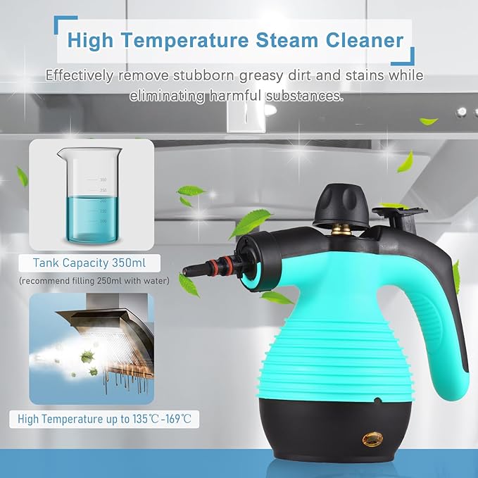 Decdeal Handheld Steam Cleaner 1050W Multifunctional High Temperature Pressurized Steam Cleaning Machine with 9PCS Accessory 110V