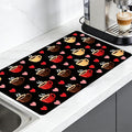 Nuxovilar Coffee Bar Mat Natural Rubber &amp Canvas Fabric 16.92 x 31.1 Coffee &amp Heart Print Bar Accessories Decorative Mat Home Kitchen Breakfast Nook