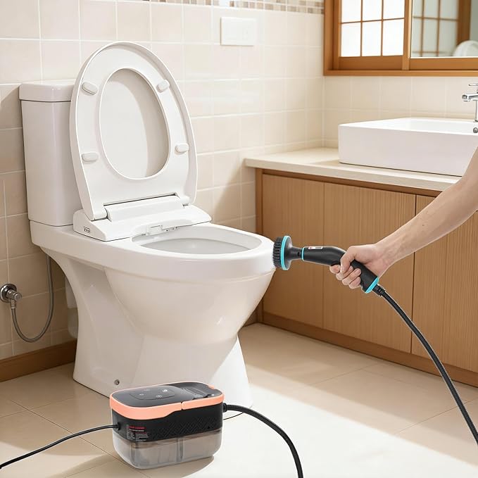 Steam Cleaner 15s Heat-Up 42.27 oz Tank Steam Cleaner for Home with 6-Level Adjustable Steamer Handheld Steam Cleaner for Dirt Tile Grease Grout (Rose Gold Black)