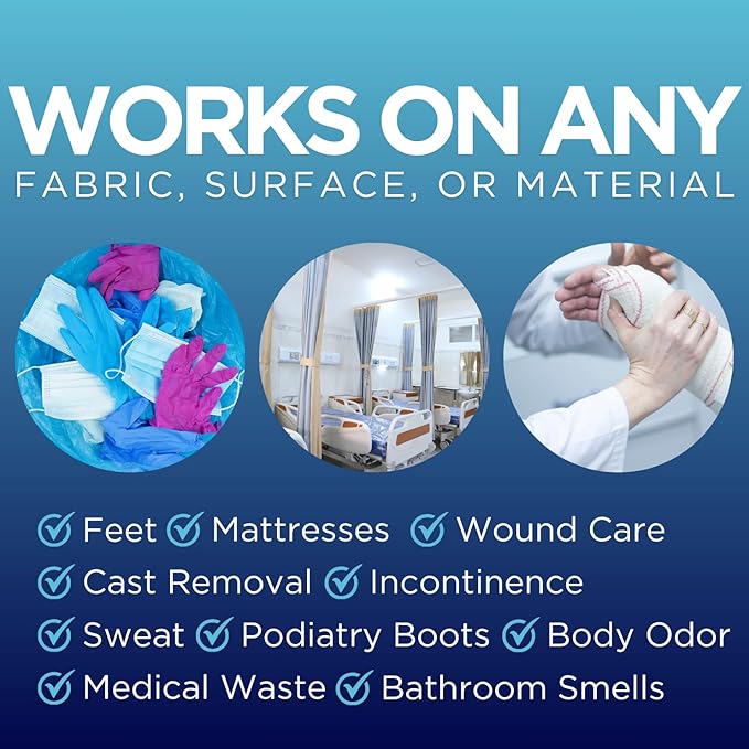 Medical &amp Commercial Grade Odor Eliminator for Cast Removal Colostomy Incontinence Wound Smell &amp Ostomy Odor in Hospitals &amp Clinics Fragrance Free Unscented Odor Neutralizer Spray 2 1