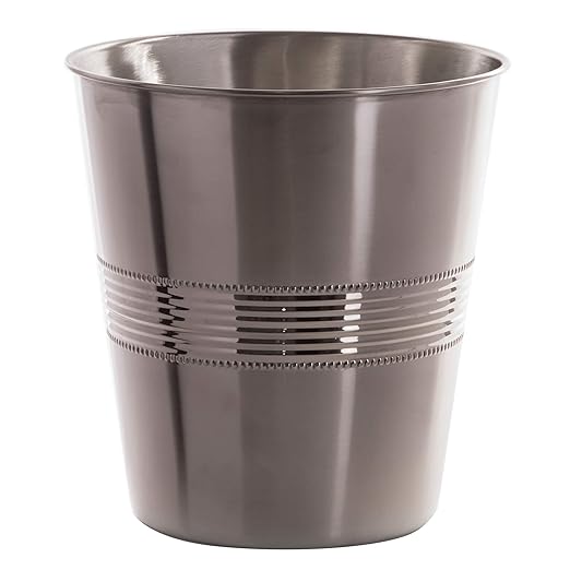 BINO Metal Waste Basket for Home Office Bathroom Dorm Kitchen and More | Trash Can Bin for Bedroom | Desk Trash Can | Home Essentials