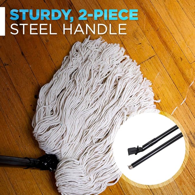 Fuller Brush Wet Mop – Heavy Duty Durable Washable Janitorial Floor Mop (Mop Head)