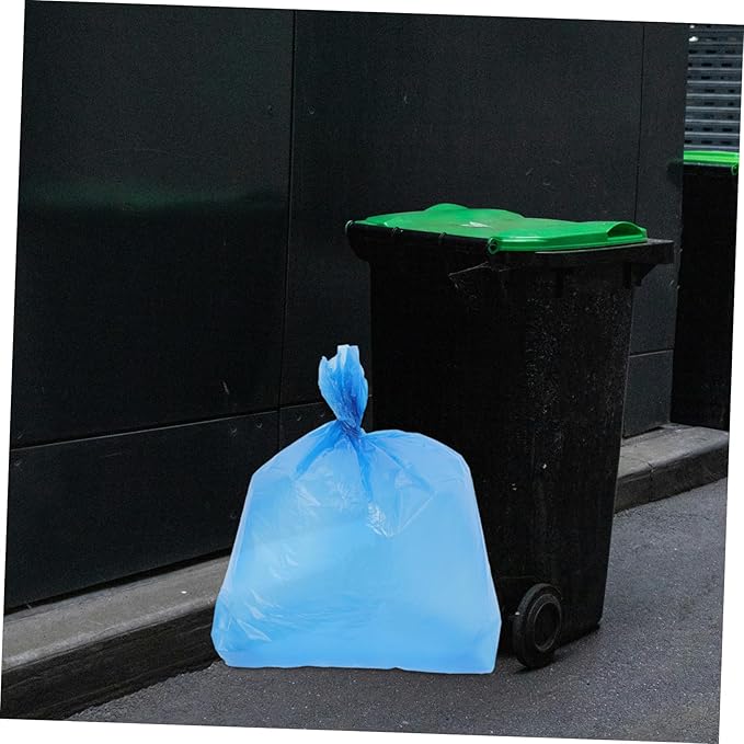 50pcs Thickened Plastic Trash Bags Tear-resistant Garbage Liners for Kitchen Bathroom Large Capacity PE Material Blue for Home Office School