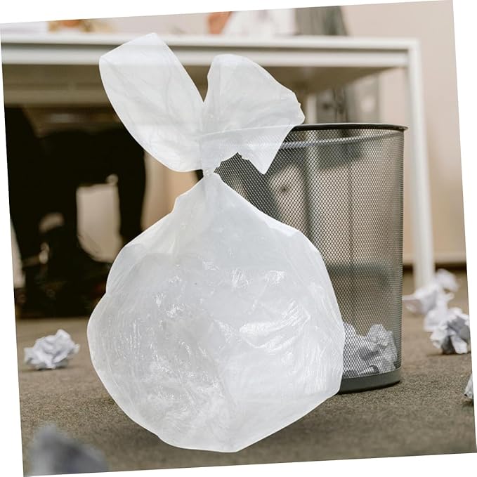PATKAW Thick White Flat Trash Bags 45x50cm 300pcs (10 Rolls X 30pcs) Heavy-duty Garbage Liners for Bathroom Office and Home Use