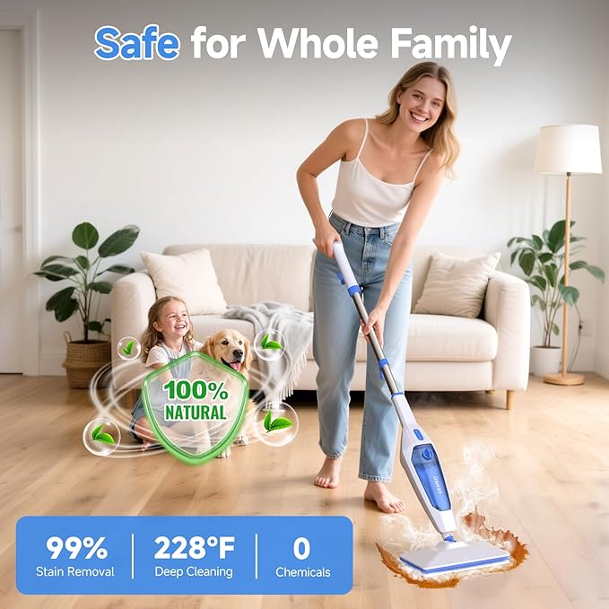 SENMO Steam Mop with Extra Cleaning Brushes*3