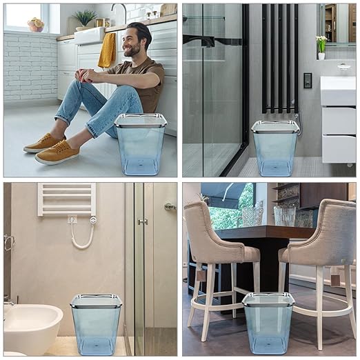Ciieeo Large Capacity Trash Can 12l with Electroplated Rim Household Garbage Container Bin for Bathroom Kitchen Bedroom Wastebasket