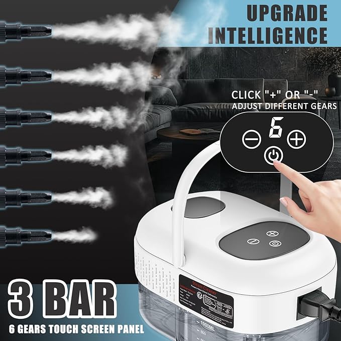 Handheld Steam Cleaner with Touch Screen Portable Steamer for Cleaning Hand Held Steamer Cleaner Pressurized Hand Steam Cleaner for Home Car Detailing Walls Grout Couch Tile Carpet White
