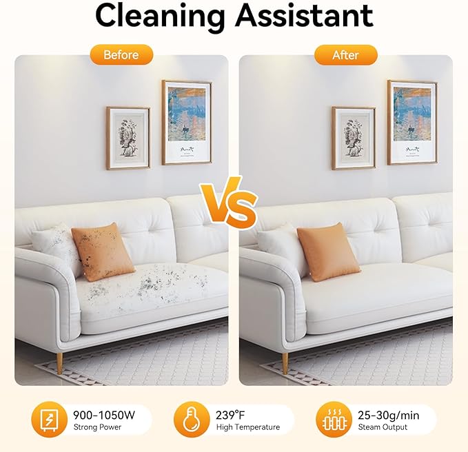 Handheld Steam Cleaner for Home Pressurized Handheld Multi-Surface Natural Steam Cleaner Multi-Purpose Portable Deep Steam Cleaner Portable Steamer for Cleaning Car Furniture Floor Tile Grout