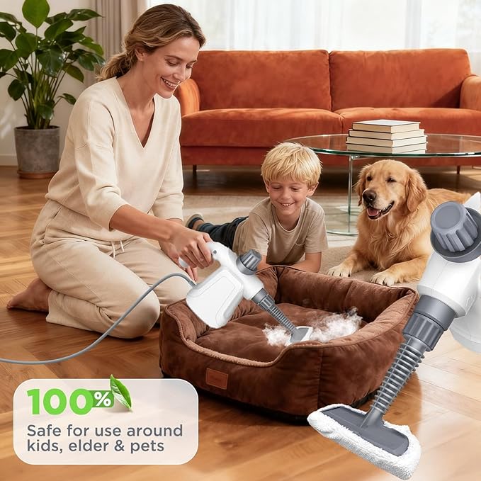 Handheld Steam Cleaner 230°F High-Temperature Steam Cleaner for All Surfaces With 12pcs Accessories for Cleaning Home Car and Grout