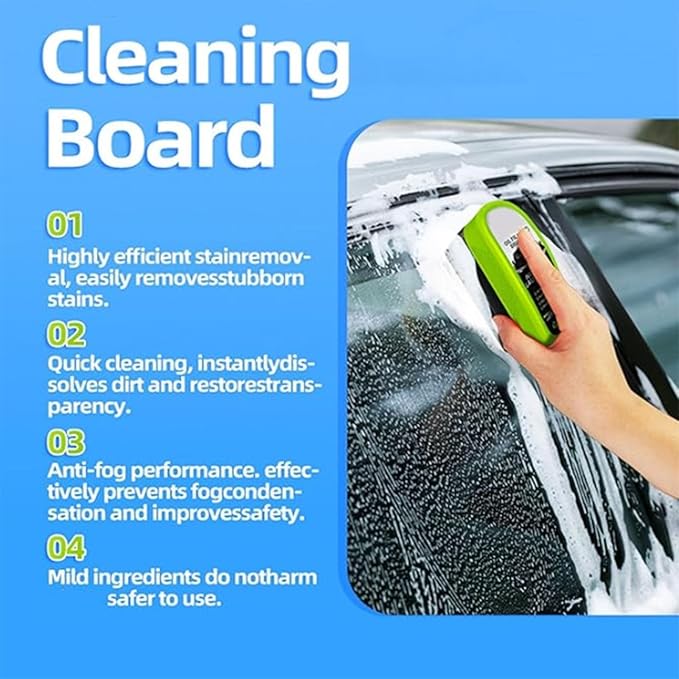 Clear Vision Glass Cleaner Windshield Cleaner 2025 Upgrade 2.0 Glass Cleaner Reusable Rain and Fog Cleaning Glass Brush (1 Green)
