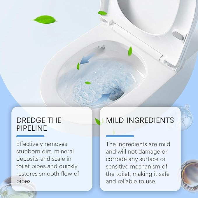 Toilet Drain Unblocker &amp Cleaner with Deodorizing and Fragrance - Removes Stubborn Dirt Limescale &amp Mineral Deposits Safe for All Toilet Surfaces(3PCS)