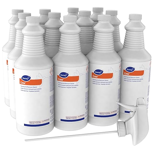 Diversey Crew 95325322 Foaming Acid Restroom Cleaner 12 x 32 oz./946 mL Spray Bottles (Pack of 12)