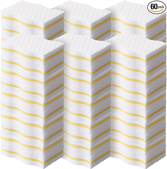 Magic Extra Durable Sponge Eraser 3 Layer Density Cleaning Pads in Bulk Thick More Lasting Sponge Eraser for Bathroom Kitchen Floor Bathtub Toilet Cleaner