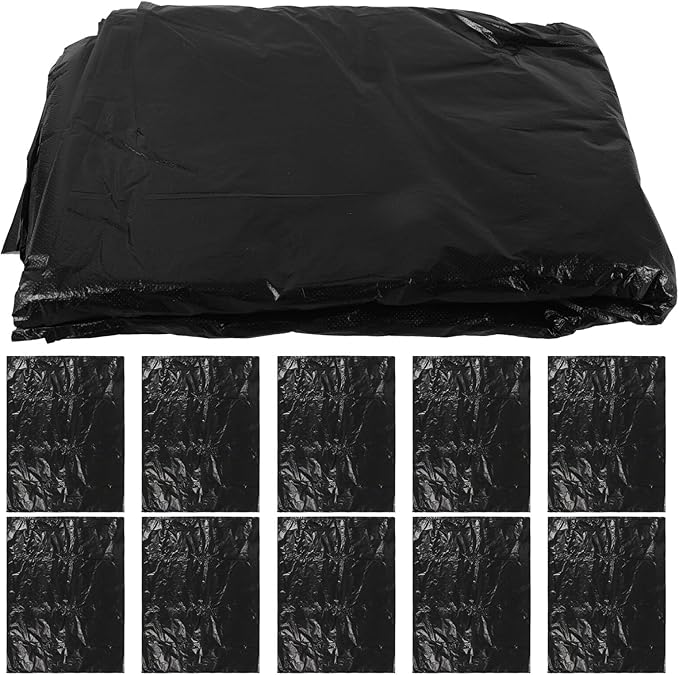 VILLCASE Black Thickened Garbage Bags 90x110cm 2.5 Mil Heavy Duty Trash Bags 25pcs for Kitchen Bathroom Office Waste Disposal