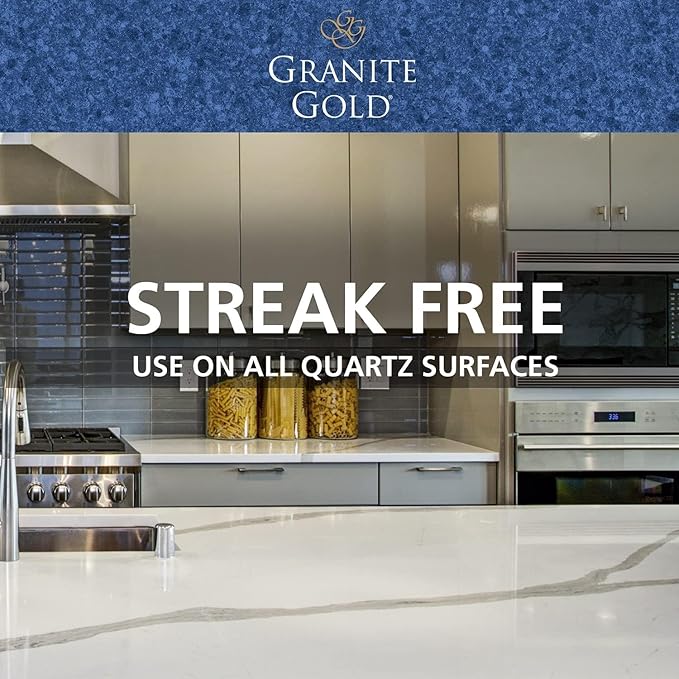 Granite Gold Quartz Cleaner Spray for Caesarstone Cambria Silestone and All Other Quartz Countertop Surfaces 64 Fluid Ounces and 2 x 24 Fluid Ounces