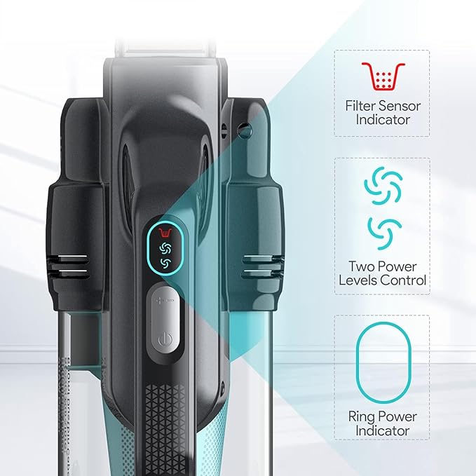 Ofuzzi H9 Pro Handheld Vacuum Cleaner Extra-Long Crevice Tool 40AW/13kPa Surging Suction LED- Display&ampLight Up to 30 Mins Runtime Portable Vacuum for Home Cleaning Black