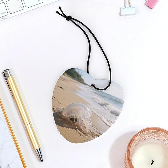 5PCS Car Air Freshener Hanging Personalized Double Sided Transparent Beach Car Fresheners Long Lasting New Cars Scents Cute Automotive Freshies for Closets Drawers (tea)
