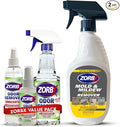 ZORBX Odor Remover Bundle – Includes 16 Oz Fast-Acting Odor Remover Spray 7.5 Oz Compact-Sized Odor Remover Spray 2 Oz Travel-Friendly Odor Remover Spray &amp 24 Oz M&ampM Stain and Odor Remover
