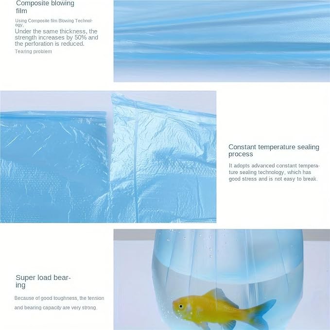 300 PCS Pack Heavy-Duty Blue Trash Bags – Extra Thick Leak &amp Tear-Proof For Household Kitchen Cleanup