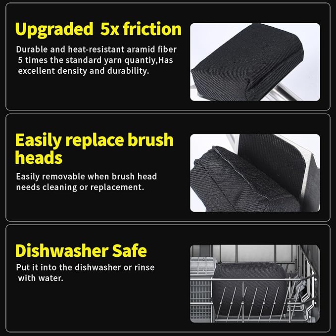 Grill Brush Bristle Free(Only Replaceable Cleaning Head No Grill Brush)-Black