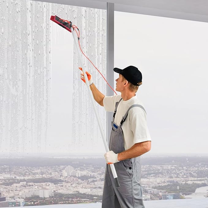 Water Fed Pole Kit 26.25 FT Adjustable Window Cleaning Brush and Pole 8m Telescopic Extendable Solar Panel Washing Tool Outdoor Window Glass Washing Cleaner Equipment Tool