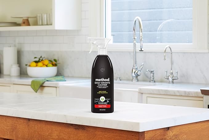 Method Daily Granite Cleaner Spray Apple Orchard Cleaning Agent for Granite Marble and Other Sealed Stone 28 oz Spray Bottles (Pack of 4)
