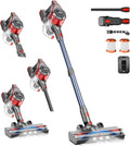Cordless Stick Vacuum Cleaner - Rechargeable 35Kpa Powerful Vacuums with Detachable Battery LED Display 45Mins Runtime 8 in 1 Handheld Vacuum for Hardfloor &amp Carpets Pet Hair Red