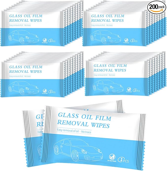 Car Cleaning Wipes 200 PCS Individually Car Wipes Fast Cleaning Car Leather Cleaner Wipes Suitable for Car Window Glass Floor Windows Mirrors