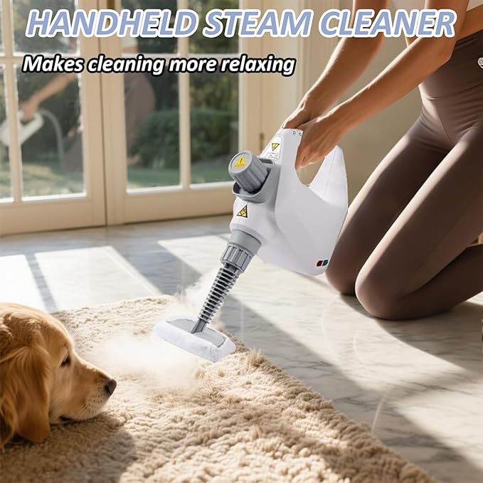 Petyoung Handheld Steam Cleaner Professional Pressurized Steam Cleaner with 9 Accessories Multipurpose Steam Cleaner for Home Use for Cleaning Floor Upholstery Grout Window and Car