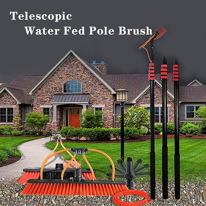 6M-10.8M Window Cleaning Pole Water Fed Pole KitTeleswindow Cleaning ToolsWindow and Solar Cleaning PoleCleaning for Trucks Windows/9M/30Ft