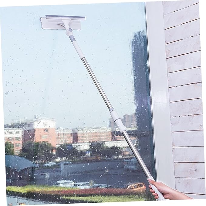 CHILDWEET 1Pc Multifunctional Window Cleaning Wiper Mop with Ergonomic Handle Durable Non Head for Bathroom Glass and Floor Design